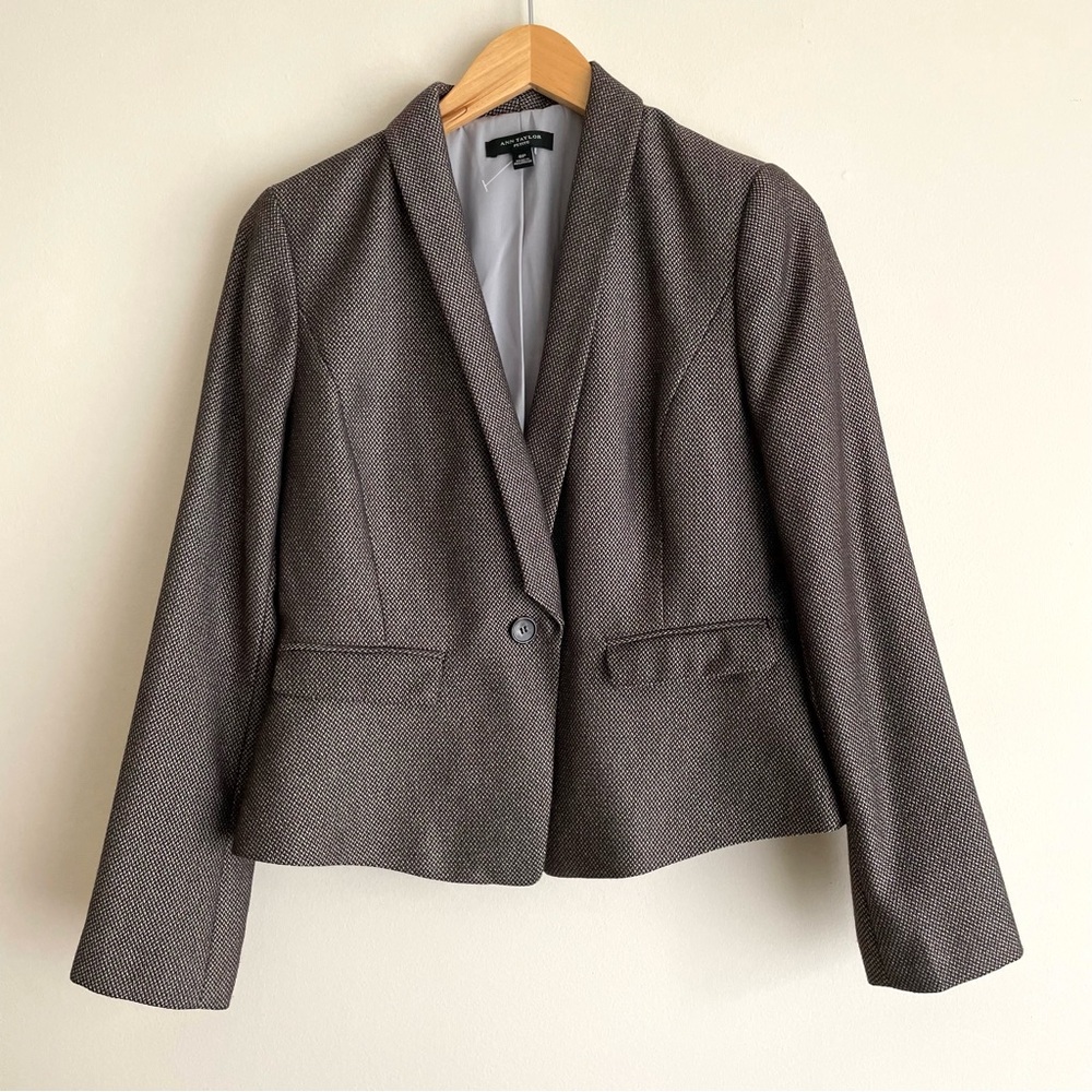 Ann Taylor Herringbone Peplum Blazer NWOT Size 8 Petite